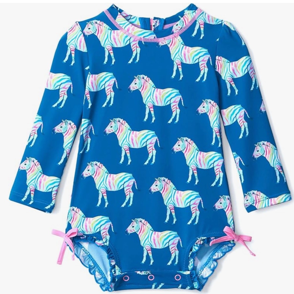 Blue Zebra Rashguard Swimsuit